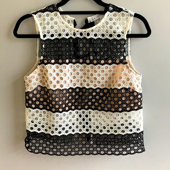 English Factory - Sleeveless Top - Black & White - Picture 1 of 6
